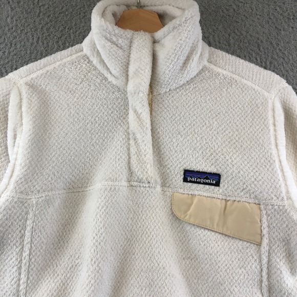 Patagonia‎ Womens Small Cream White Snap-T Fleece Pullover Jacket Outdoor - Picture 3 of 10